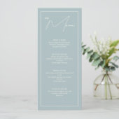 Dusty Blue 4x9.25 tafel Menu Kaart (Staand voorkant)