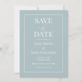 Dusty Blue 5x7 Save the Date Invitation Kaart (Voorkant)