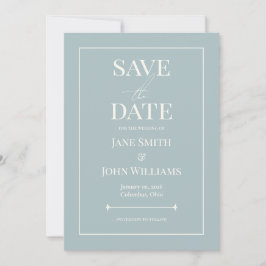 Dusty Blue 5x7 Save the Date Invitation Kaart