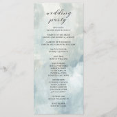 Dusty Blue Abstracte Brushstrokes bruiloft program Programmakaart (Achterkant)