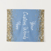 Dusty Blue Achtergrond Verjaardagsfeest Foto Booth Wandkleed (Voorkant (horizontaal))