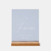 Dusty Blue Acrylic “Favors” Wedding Sign Acryl Bord (Voorkant)