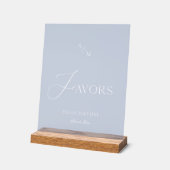 Dusty Blue Acrylic “Favors” Wedding Sign Acryl Bord (Hoek)