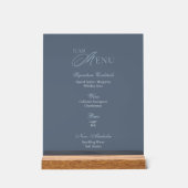 Dusty Blue Acrylic Wedding Bar Menu Sign Acryl Bord (Voorkant)