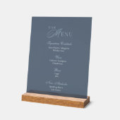 Dusty Blue Acrylic Wedding Bar Menu Sign Acryl Bord (Hoek)