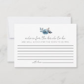 Dusty Blue Advice voor de Kaarten van de Bride RSVP Kaartje (Voorkant)