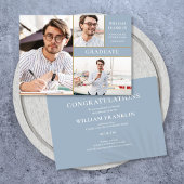 Dusty Blue Afstuderen Gold 3 Foto Afstuderen Aankondiging