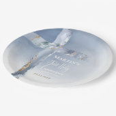  dusty blue agate cross First Communion Papieren Bordje (Gekanteld)