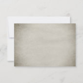 Dusty Blue Alice in Wonderland Mad Hatter Bruiloft RSVP Kaartje (Achterkant)