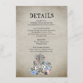 Dusty Blue Alice in Wonderland Trouwgegevens Informatiekaartje (Voorkant)