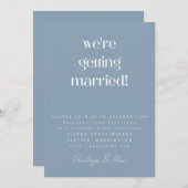 Dusty Blue All in One Minimalist Modern Weddenscha Kaart (Voorkant / Achterkant)