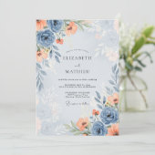Dusty Blue Alluring Spring Wedding Kaart (Staand voorkant)