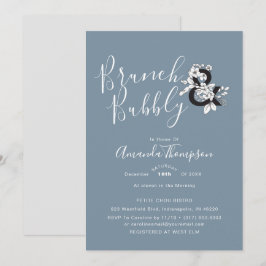 Dusty Blue Ampersand Elegant Floral Vrijgezellenfe Kaart