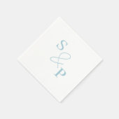Dusty Blue Ampersand Monogram Wedding Napkin Servet (Hoek)