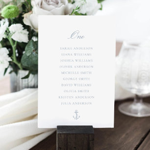 Dusty Blue Anchor Wedding Seating Chart Kaart