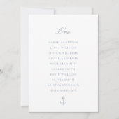 Dusty Blue Anchor Wedding Seating Chart Kaart (Voorkant)
