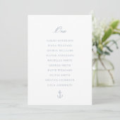 Dusty Blue Anchor Wedding Seating Chart Kaart (Staand voorkant)