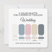 Dusty Blue and Blush Wedding Color Palette Card Kaart (Voorkant)