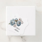 Dusty Blue and Cotton Wedding Thank You Bedankjes Labels (In situ)