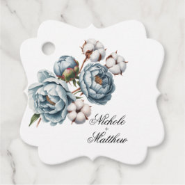 Dusty Blue and Cotton Wedding Thank You Bedankjes Labels