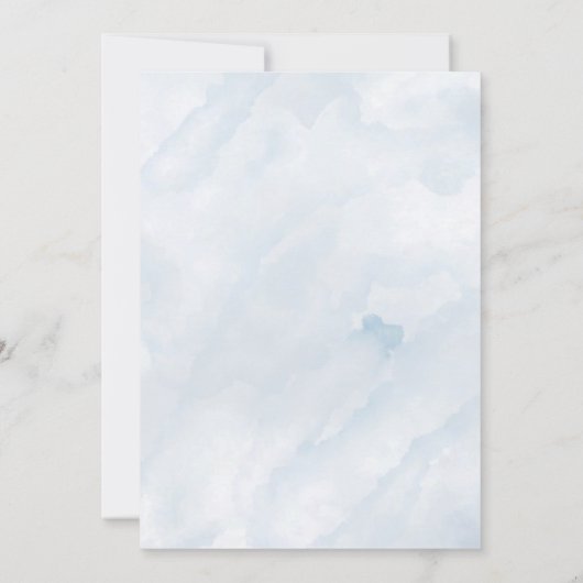 Dusty Blue and Gold Blueberries Shield Wedding Kaart (Achterkant)