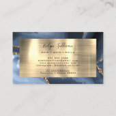 Dusty Blue and Gold Foil Agaat Visitekaartje (Achterkant)
