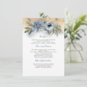 Dusty Blue and Gold Wedding Informatie Gast Informatiekaartje (Staand voorkant)