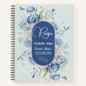 Dusty Blue and Green Floral Vrijgezellenfeest Rece Notitieboek (Voorkant)