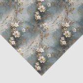 Dusty Blue and Ivory Shabby Bloemen Decoupage Papi Tissuepapier (Detail)