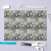 Dusty Blue and Ivory Shabby Bloemen Decoupage Papi Tissuepapier (Craft)