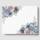 Dusty Blue and Mauve Floral Wedding Gastenboek (Achterkant)