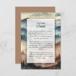 Dusty Blue and Mocha Brown Mountains Informatiekaartje