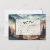 Dusty Blue and Mocha Brown Mountains RSVP Kaartje (Voorkant)