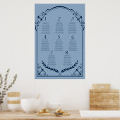 Dusty Blue and Navy Seating Chart Poster 2 of 3 (Keuken)