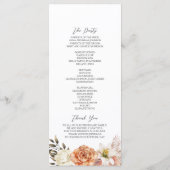 Dusty Blue and Peach Floral Wedding Program Programmakaart (Achterkant)