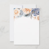Dusty Blue and Peach Floral Wedding RSVP Kaart (Achterkant)