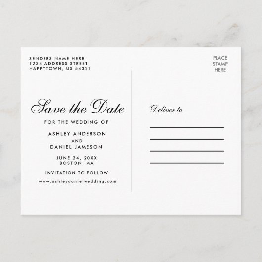 Dusty Blue and Pink Blush Floral Save the Date Aankondigingskaart (Achterkant)