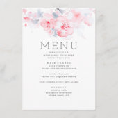 Dusty Blue and Pink Floral Theme Menu (Voorkant)