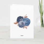 Dusty Blue and Roos Gold Floral Wedding Foto Bedankkaart (Achterkant)