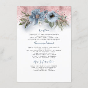 Dusty Blue and Roos Gold trouwinformatie Gast Informatiekaartje