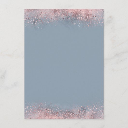 Dusty Blue and Roos Gold trouwinformatie Gast Informatiekaartje (Achterkant)