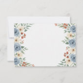 Dusty Blue and Terracotta Floral Wedding RSVP Kaartje (Achterkant)