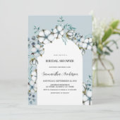 Dusty Blue and white arch Vrijgezellenfeest Kaart (Staand voorkant)