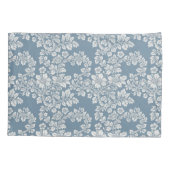 Dusty Blue and White Cottage Garden Kussensloop (Achterkant)