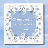 Dusty Blue and White Floral Boho Vrijgezellenfeest Servet