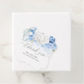 Dusty Blue and White Flowers Bruiloft Dank u Bedankjes Labels (In situ)