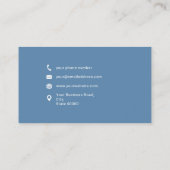 Dusty Blue and White Minimalist Custom Name Text Visitekaartje (Achterkant)