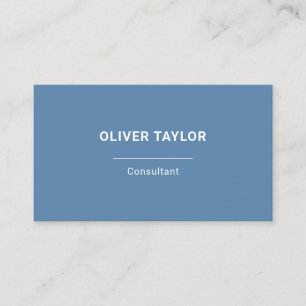 Dusty Blue and White Minimalist Custom Name Text Visitekaartje