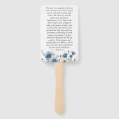 Dusty Blue and White Photo Memorial Handwaaier (Achterkant)