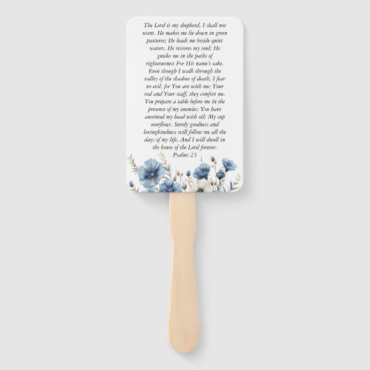 Dusty Blue and White Photo Memorial Handwaaier (Achterkant)